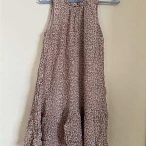 Anthropologie Pink and Brown Patterned Shift Dress
